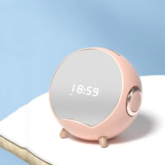 Mini Desktop Multi-Function Smart Wireless Charging Bluetooth Speaker with Alarm Clock & Phone Holder Function - Pink