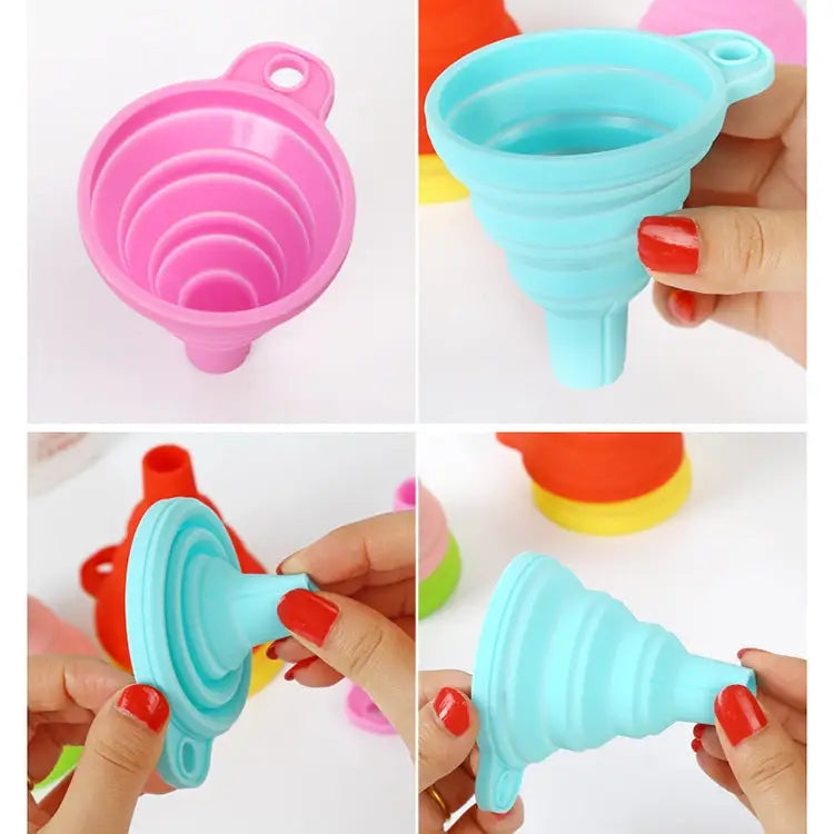 Mini Silicone Foldable Telescopic Funnel Random Color Delivery Silicone Funnel - Silicone Funnel