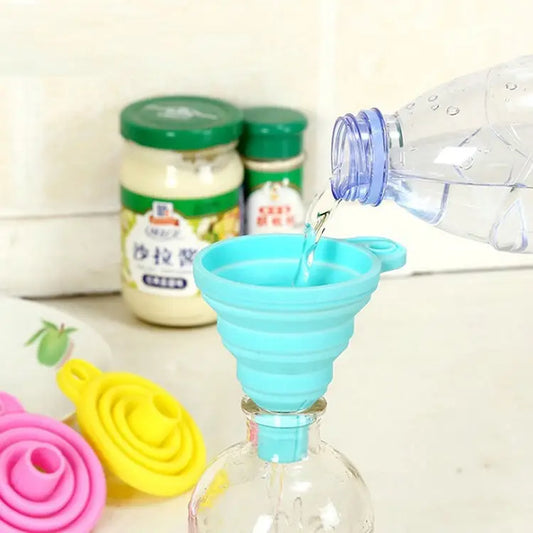 Mini Silicone Foldable Telescopic Funnel Random Color Delivery Silicone Funnel - Silicone Funnel