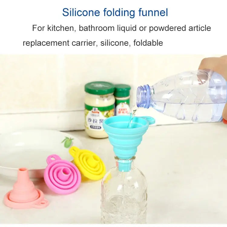Mini Silicone Foldable Telescopic Funnel Random Color Delivery Silicone Funnel - Silicone Funnel