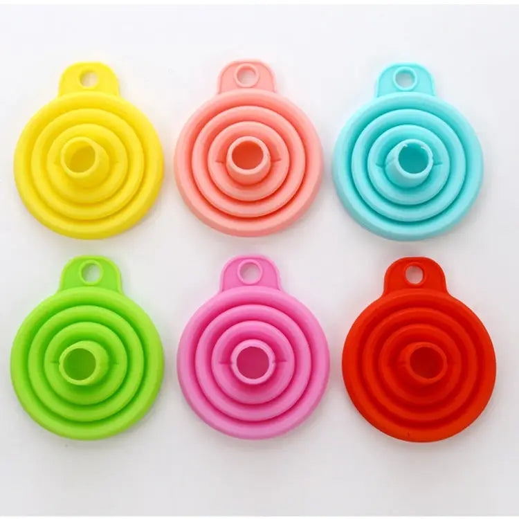 Mini Silicone Foldable Telescopic Funnel Random Color Delivery Silicone Funnel - Silicone Funnel