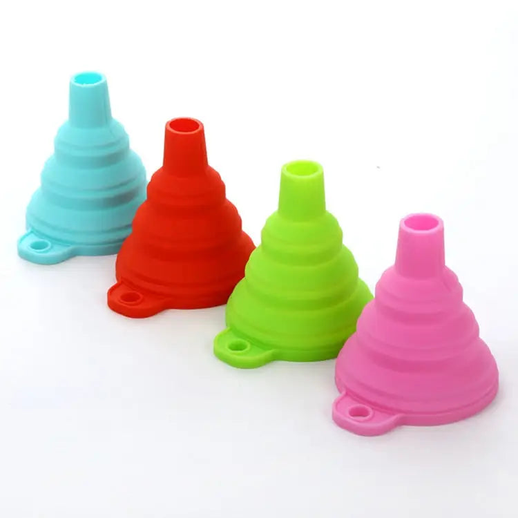 Mini Silicone Foldable Telescopic Funnel Random Color Delivery Silicone Funnel - Silicone Funnel
