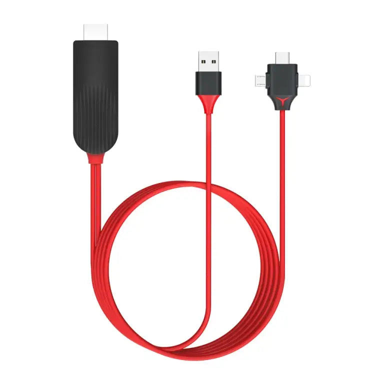 MiraScreen L7-8 3 in 1 8 Pin + Micro USB + USB-C / Type-C to HDMI Video Converter Cable Cable Length: 2m 3 in 1 HDMI