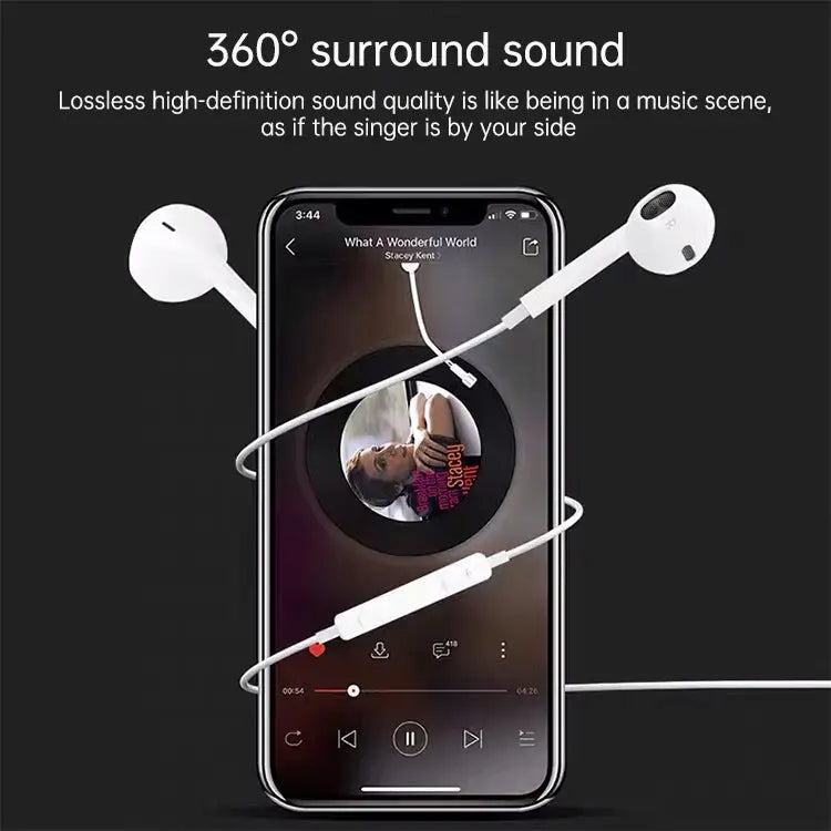 ML715 1.2m 8 Pin Port Wire Control Bluetooth Earphone Support Music Calls Volume Control - ML715 Volume Control