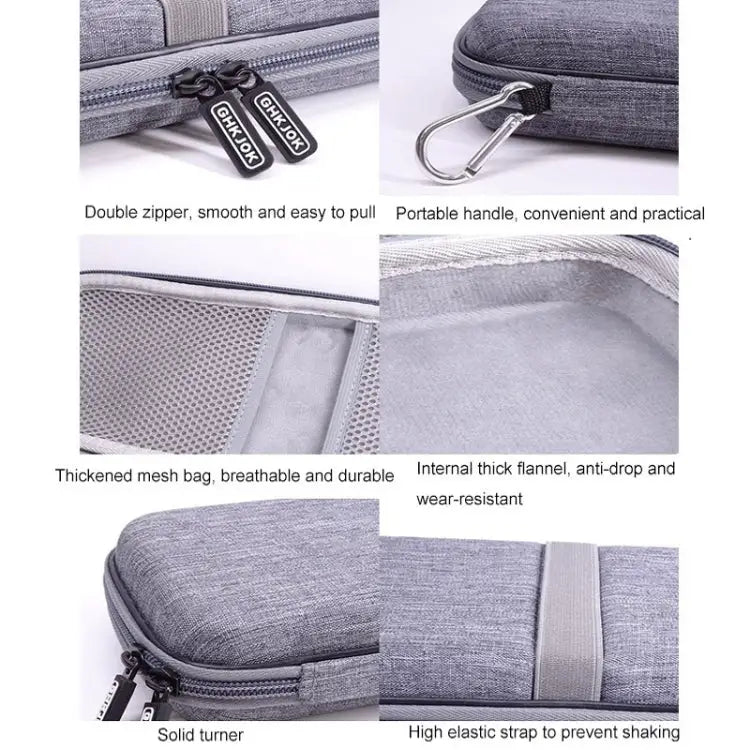 Mobile Phone Power Bank Data Cable EVA Storage Bag Gray Black