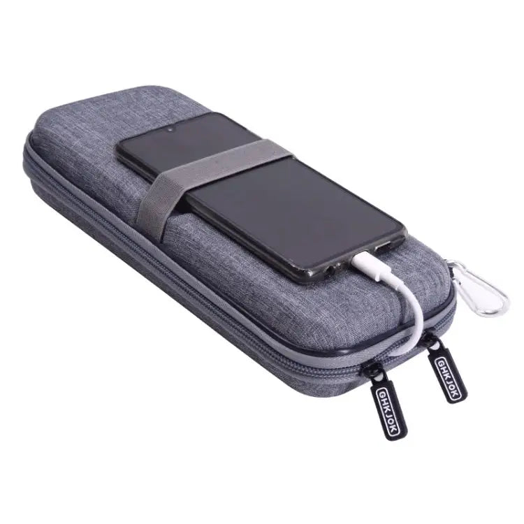 Mobile Phone Power Bank Data Cable EVA Storage Bag Gray Black