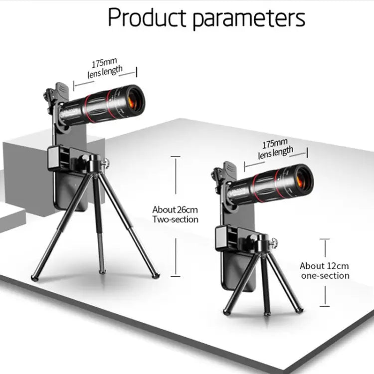 Mobile Phone Universal Lens Telescope 28X + Wide Angle 0.6X + Macro 20X + Fisheye 198 Degree Set Multi-combination Set