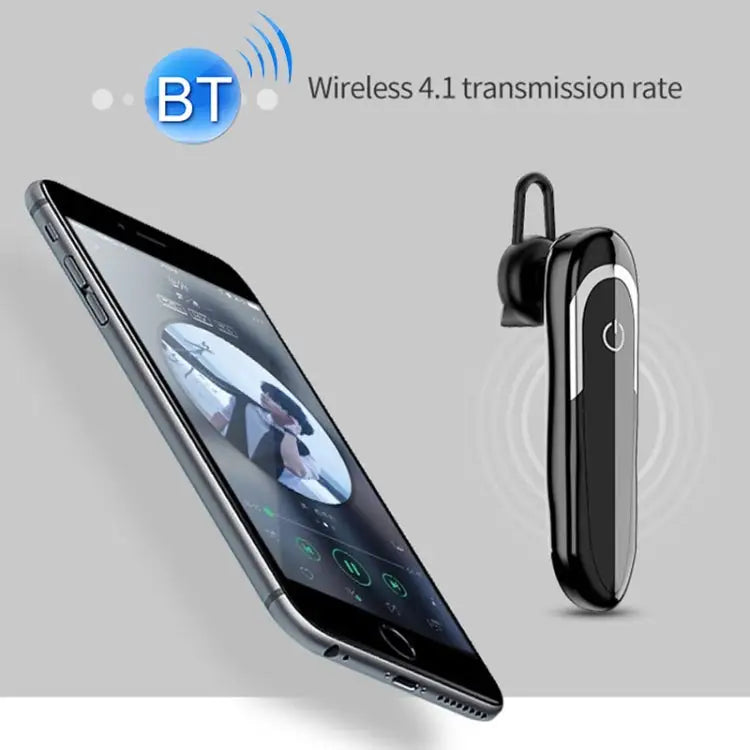 Moloke D5 Hanging Ear Type Business Bluetooth Waterproof Anti-sweat Noise Cancelling Earphone HiFi Sound Headset - Black