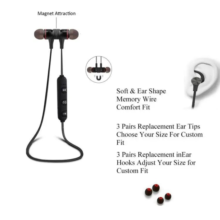 MoreBlue S07 Wireless Bluetooth Earphones Metal Magnetic Stereo Bass Headphones Cordless Sport Headset Earbuds