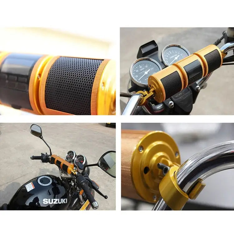 Motorcycle Waterproof Aluminum Shell Bluetooth Handle Stereo Speaker Support BT/MP3/FM/TF