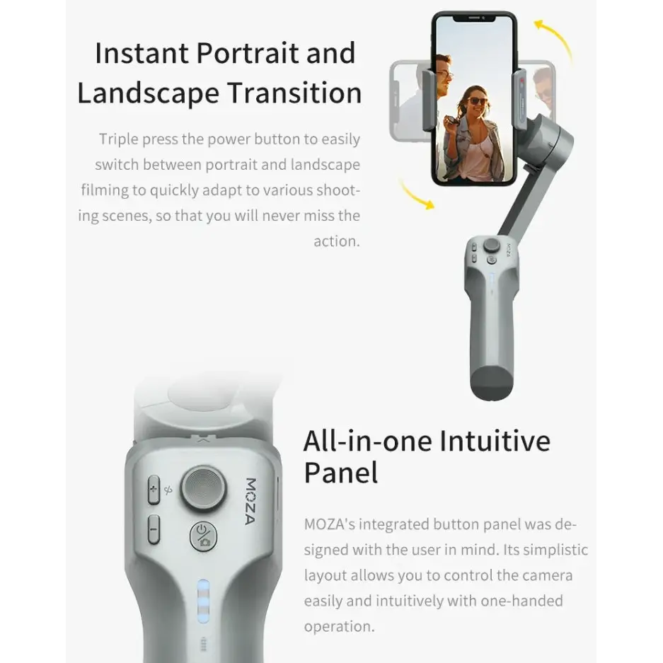 MOZA Mini MX 3 Axis Foldable Handheld Gimbal Stabilizer for Action Camera and Smart Phone - Mini MX