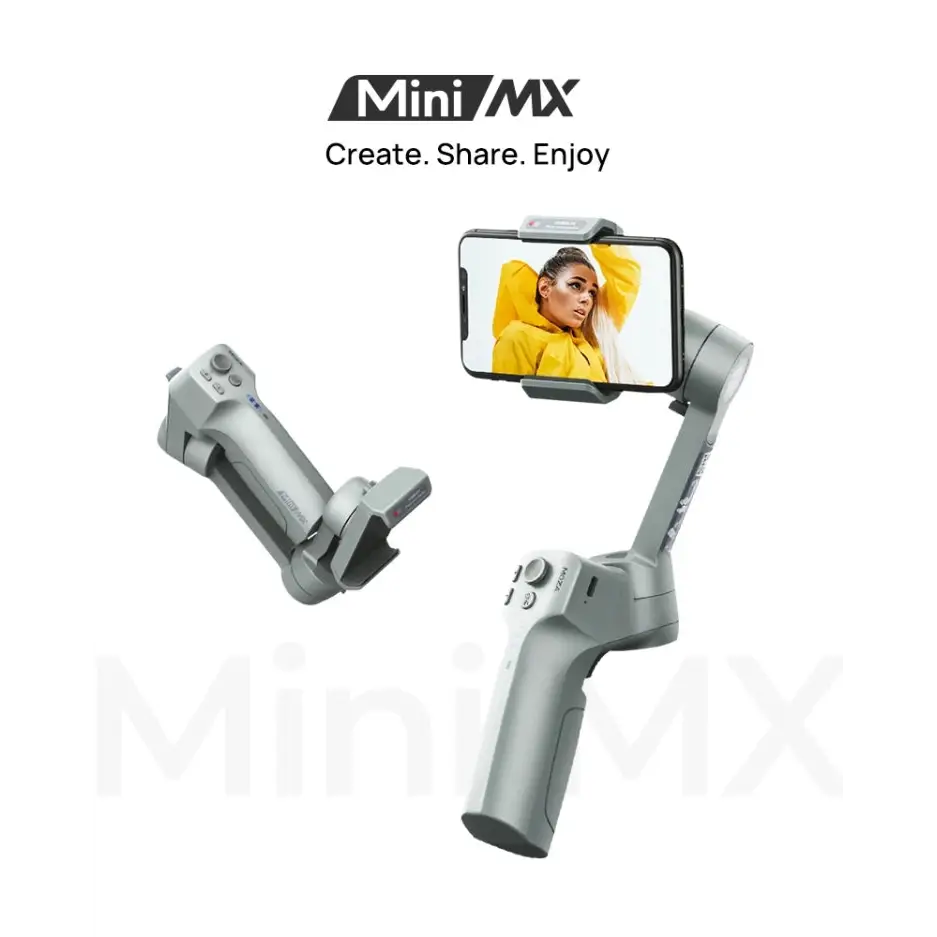 MOZA Mini MX 3 Axis Foldable Handheld Gimbal Stabilizer for Action Camera and Smart Phone - Mini MX