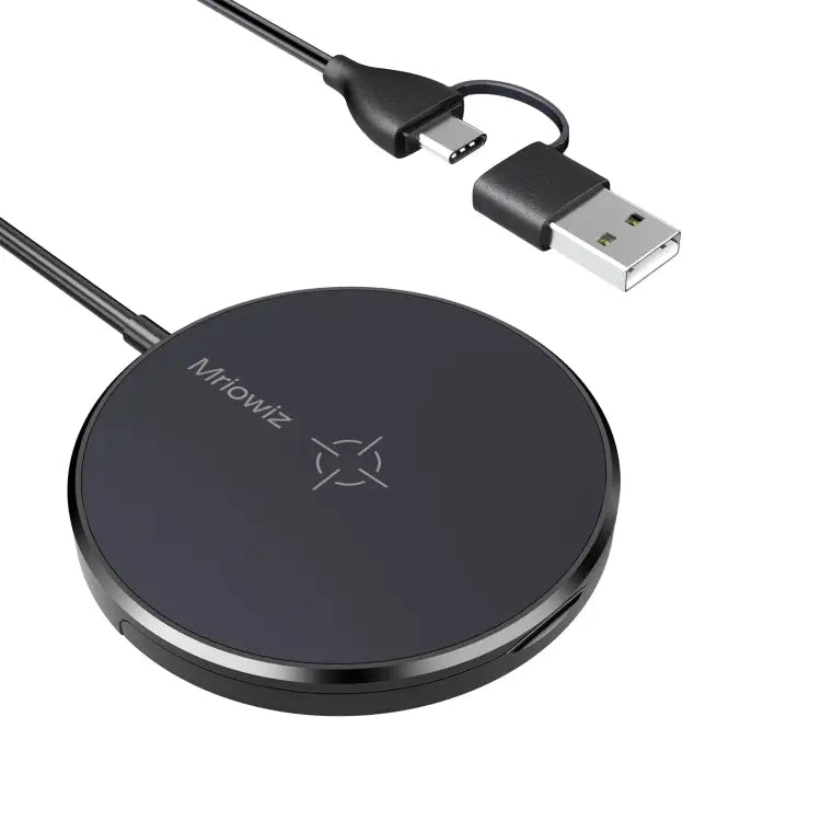 Mriowiz M-2001W 15W Desktop MagSafe Magnetic Wireless Charger for iPhone 12 Series with USB + USB-C / Type-C Data Cable