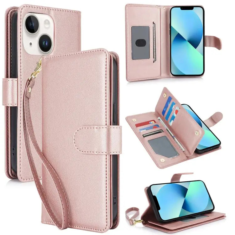 Multi-Card Wallet RFID Leather Phone Case For iPhone 11 Pro Max For iPhone 11 For iPhone 11 Pro - For iPhone 13 / Rose