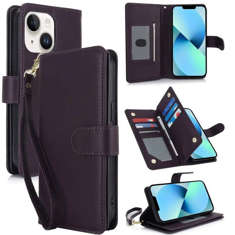 Multi-Card Wallet RFID Leather Phone Case For iPhone 11 Pro Max For iPhone 11 For iPhone 11 Pro - For iPhone 13 / Dark