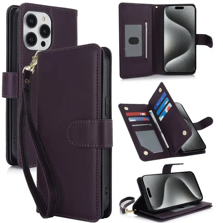 Multi-Card Wallet RFID Leather Phone Case For iPhone 14 Plus For iPhone 14 For iPhone 14 Pro - For iPhone 15 Pro Max