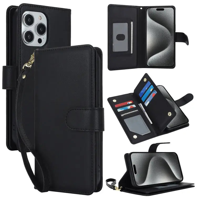 Multi-Card Wallet RFID Leather Phone Case For iPhone 14 Plus For iPhone 14 For iPhone 14 Pro - For iPhone 15 Pro