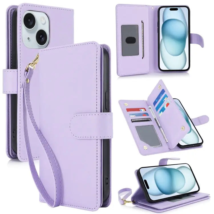 Multi-Card Wallet RFID Leather Phone Case For iPhone 14 Plus For iPhone 14 For iPhone 14 Pro - For iPhone 15 Plus