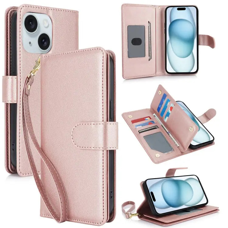 Multi-Card Wallet RFID Leather Phone Case For iPhone 14 Plus For iPhone 14 For iPhone 14 Pro - For iPhone 15 Plus