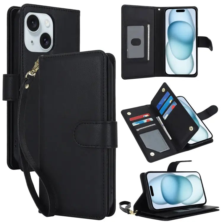 Multi-Card Wallet RFID Leather Phone Case For iPhone 14 Pro Max For iPhone 13 Pro Max For iPhone 13 Pro - For iPhone 15