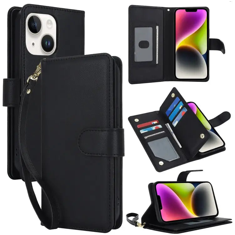 Multi-Card Wallet RFID Leather Phone Case For iPhone 14 Pro Max For iPhone 13 Pro Max For iPhone 13 Pro - For iPhone 14