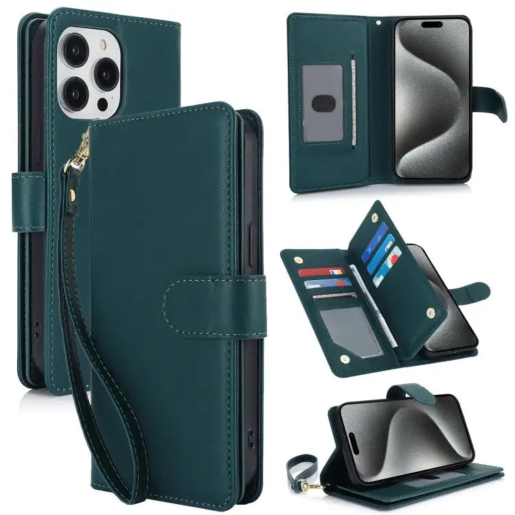 Multi-Card Wallet RFID Leather Phone Case For iPhone 15 Pro For iPhone 15 Plus For iPhone 15 - For iPhone 16 Pro