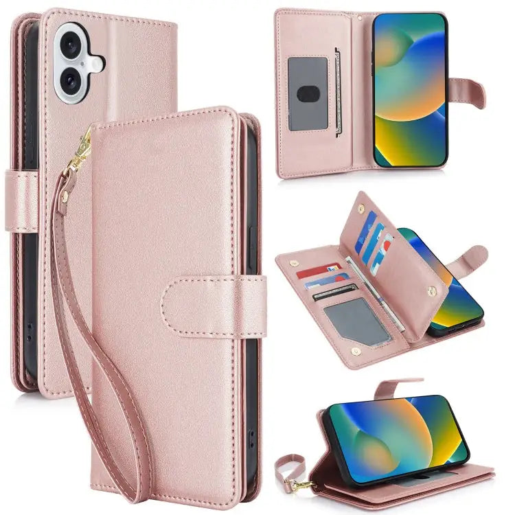 Multi-Card Wallet RFID Leather Phone Case For iPhone 15 Pro For iPhone 15 Plus For iPhone 15 - For iPhone 16 Plus