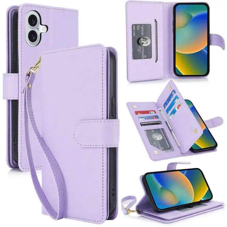 Multi-Card Wallet RFID Leather Phone Case For iPhone 15 Pro For iPhone 15 Plus For iPhone 15 - For iPhone 16 Plus