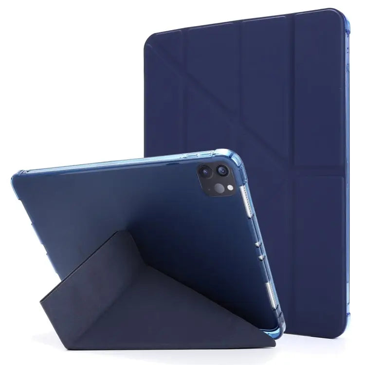 Multi-folding TPU Leather Tablet Case with Holder & Pen Slot For iPad Pro 11 (2020/2018) For iPad Air 13 2024 / Pro