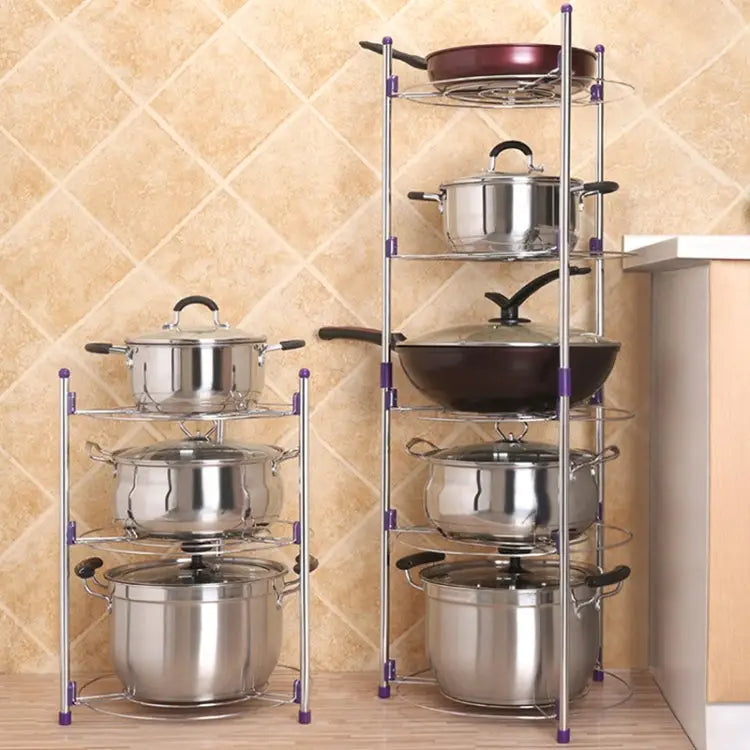 Multi-function Kitchen Pot Rack Double-layer Wok Soup Pot Stainless Steel Pot Rack Double-layer - Double-layer