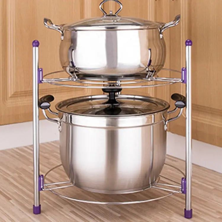 Multi-function Kitchen Pot Rack Double-layer Wok Soup Pot Stainless Steel Pot Rack Double-layer - Double-layer