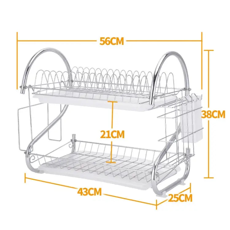 Multi-function Kitchen Stainless Steel Double Diskes Rack Hanging Knife Chopping Block Holder Knife Chopping Block