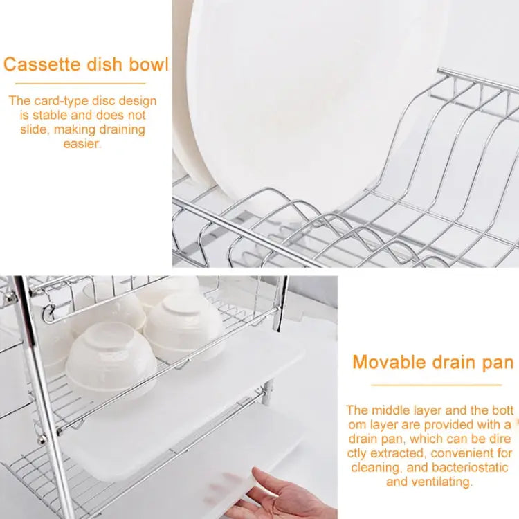 Multi-function Kitchen Stainless Steel Double Diskes Rack Hanging Knife Chopping Block Holder Knife Chopping Block