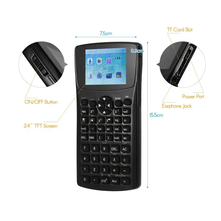 Multi-function Portable 2.4 inch Display Screen Scientific Calculator Support Sound Recording / Radio / Music & Video