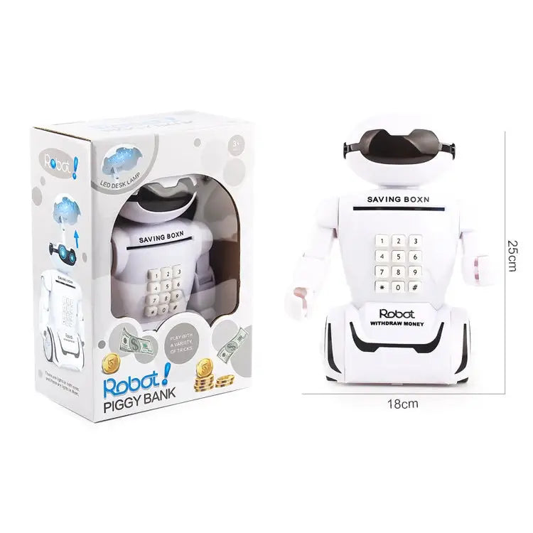 Multi-function Robot Piggy Bank Desk Lamp Code Money Box for Children - Robot Bank