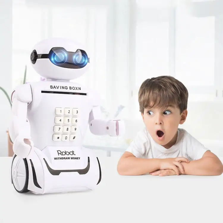 Multi-function Robot Piggy Bank Desk Lamp Code Money Box for Children - Robot Bank
