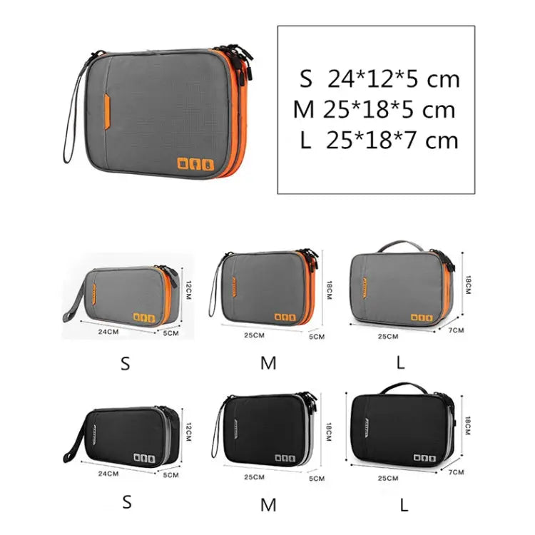 Multi-functional Headphone Charger Data Cable Storage Bag Portable Power Pack Size:M 25 x 18 x 5cm 25 x 18 x 5cm