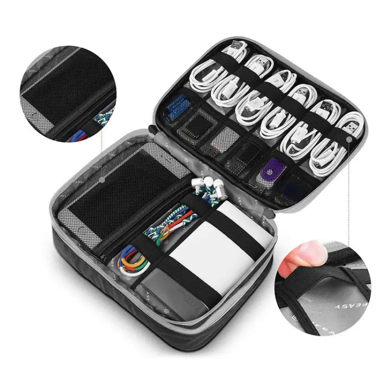 Multi-functional Headphone Charger Data Cable Storage Bag Portable Power Pack Size:M 25 x 18 x 5cm 25 x 18 x 5cm