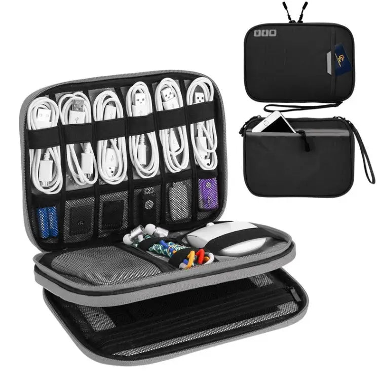 Multi-functional Headphone Charger Data Cable Storage Bag Portable Power Pack Size:M 25 x 18 x 5cm 25 x 18 x 5cm