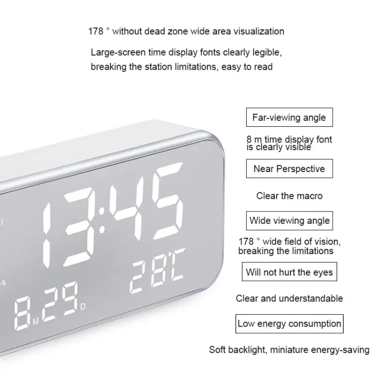 Multi-functional Large Screen LED Digital Music Alarm Clock with Time / Week / Temperature / Calendar Display & Remote