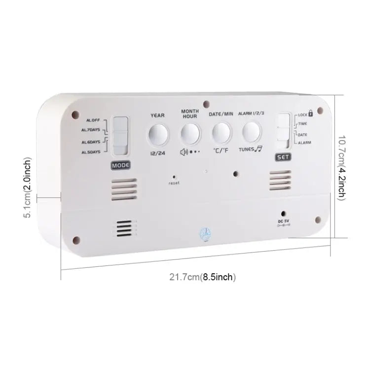 Multi-functional Large Screen LED Digital Music Alarm Clock with Time / Week / Temperature / Calendar Display & Remote