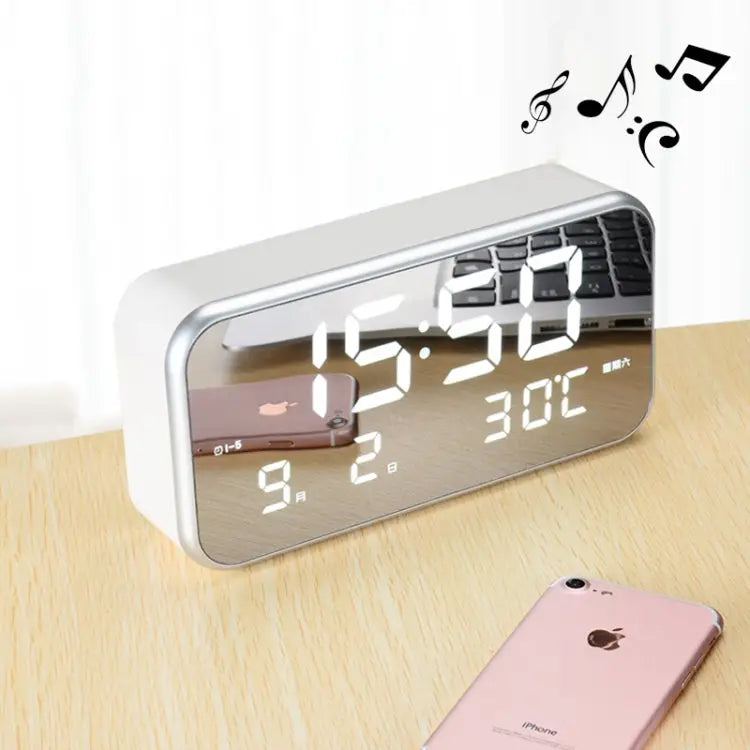 Multi-functional Large Screen LED Digital Music Alarm Clock with Time / Week / Temperature / Calendar Display & Remote