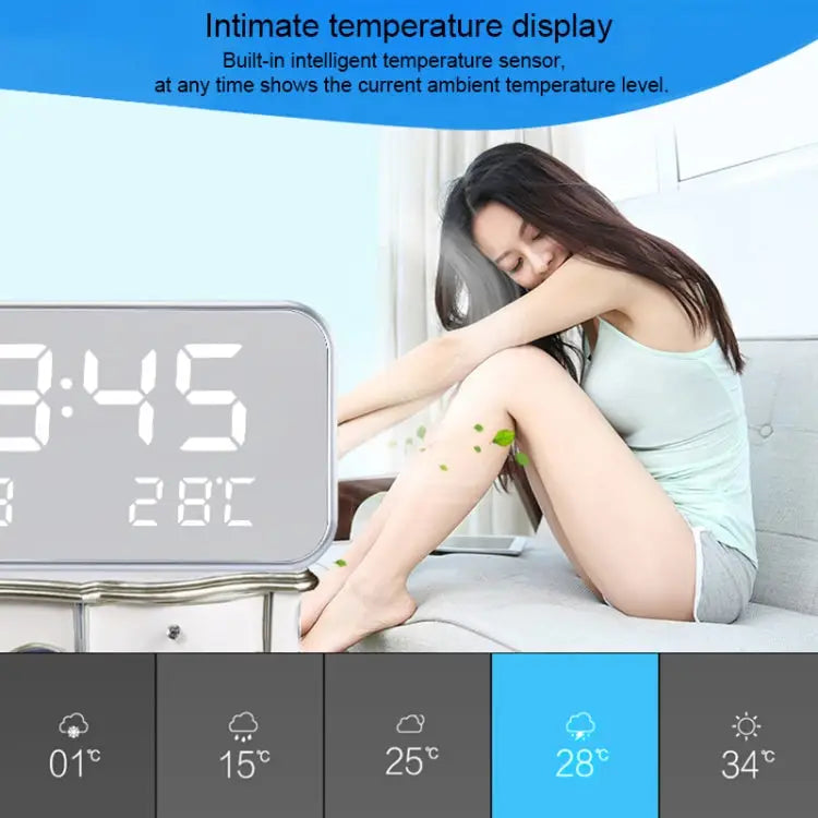 Multi-functional Large Screen LED Digital Music Alarm Clock with Time / Week / Temperature / Calendar Display & Remote