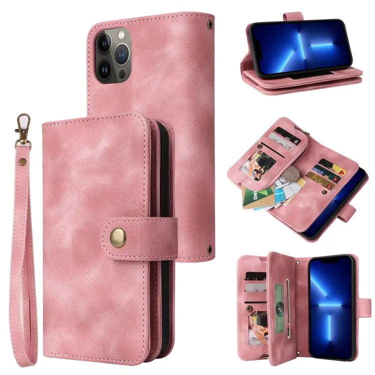Multifunctional Card Slot Zipper Wallet Flip Leather Phone Case For iPhone 13 For iPhone 13 Pro For iPhone 13 Pro Max