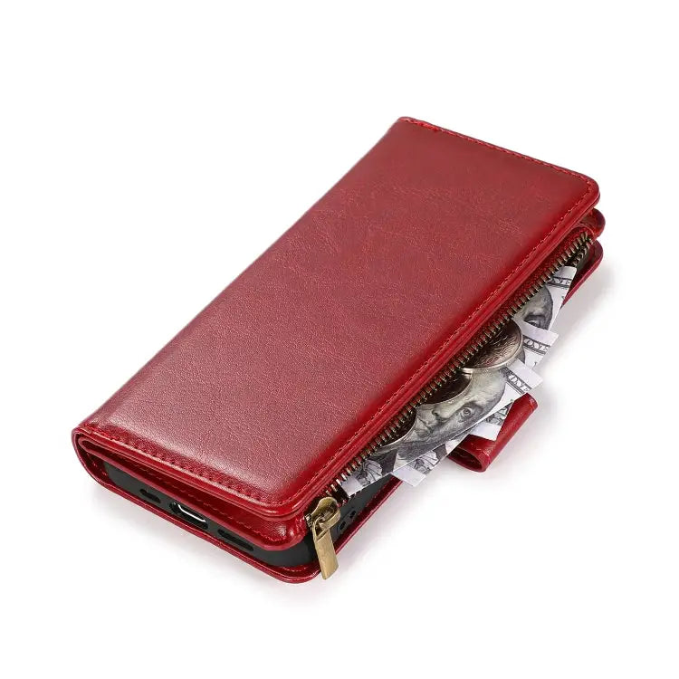 Multifunctional Crazy Horse Texture Horizontal Flip Leather Case with 9 Card Slot & Holder & Zipper Wallet & Lanyard