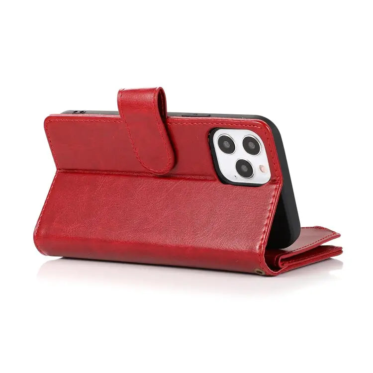 Multifunctional Crazy Horse Texture Horizontal Flip Leather Case with 9 Card Slot & Holder & Zipper Wallet & Lanyard