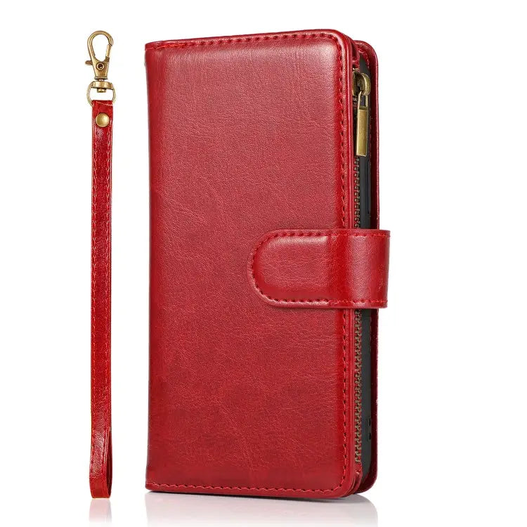 Multifunctional Crazy Horse Texture Horizontal Flip Leather Case with 9 Card Slot & Holder & Zipper Wallet & Lanyard