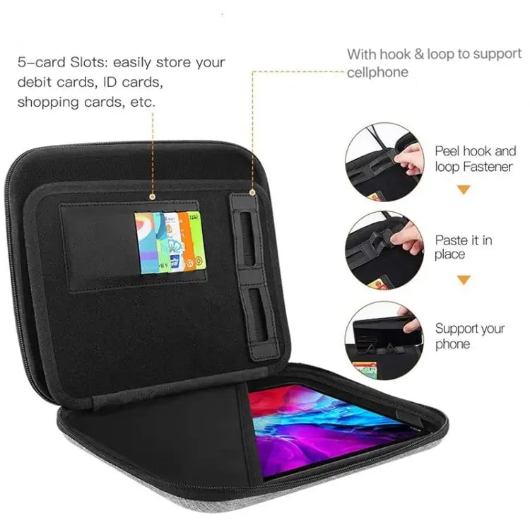 Multifunctional Double-Layer EVA Hard Case Storage Bag For 9.7-11 inch Tablet For 12.9 inch Tablet - For 9.7-11 inch