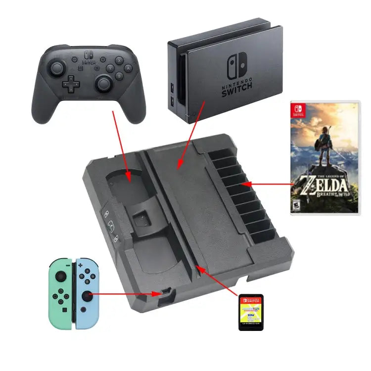 Multifunctional Game Console Handle Charging Base Storage Bracket For Nintendo Switch S053 - S053
