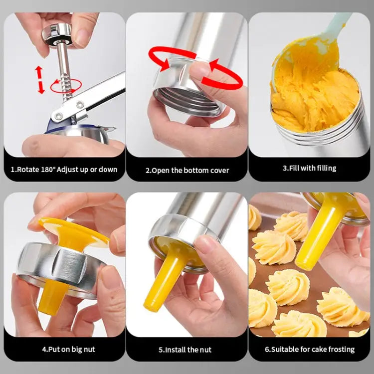 Multifunctional Household Cookie Biscuit Machine Tool Mold Decorating Mounted DIY Baking with 20 Moulds & 4 Nozzles